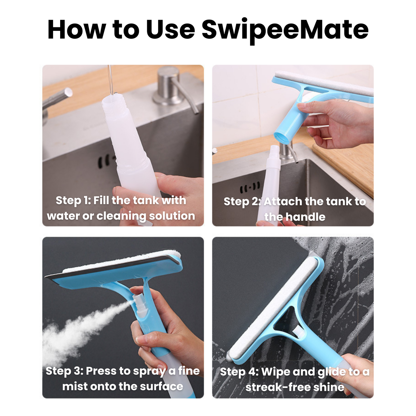 SwipeeMate - 3 in 1 Window & Surface Cleaning Tool