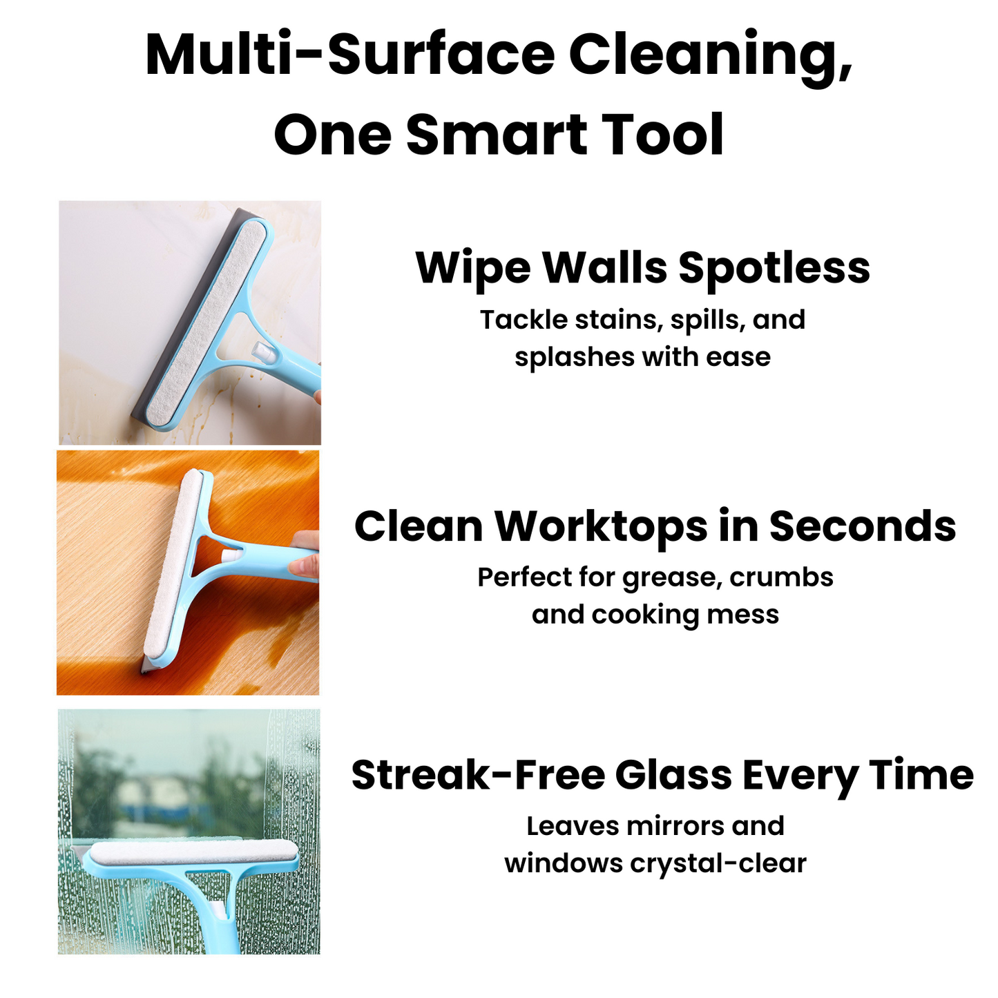 SwipeeMate - 3 in 1 Window & Surface Cleaning Tool